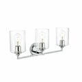 Cling 110 V Three Light Vanity Wall Lamp, Chrome CL3488373